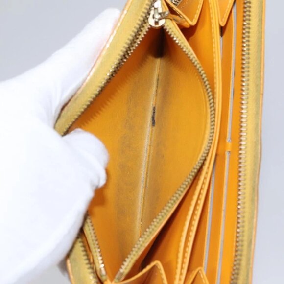 LOUIS VUITTON Monogram Vernis Zippy Wallet Jaune Passion M91733 LV Auth 112909 - Picture 15 of 16